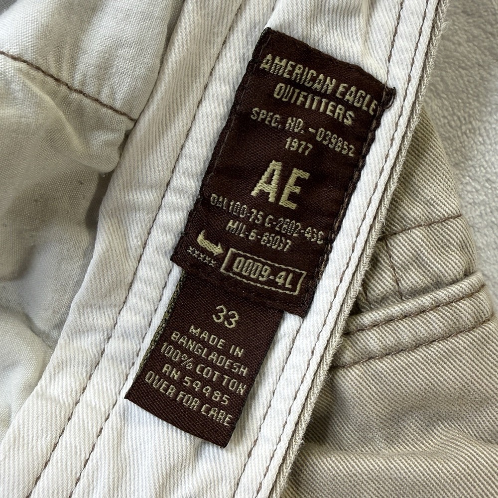 American Eagle‎ Men 38" Classic Cargo Short Khaki Tan Cotton Pockets Utility Y2K - Picture 8 of 11